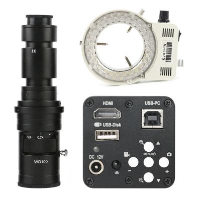 LIUZHENZHEN 1080P HDMI USB Industrial Electronic Digital Video Microscope Camera U Disk Video Recorder + 180X 130X 200X 500X C Mount Lens(500x Lens with Light)
