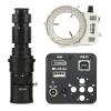 LIUZHENZHEN 1080P HDMI USB Industrial Electronic Digital Video Microscope Camera U Disk Video Recorder + 180X 130X 200X 500X C Mount Lens(500x Lens with Light) view 1