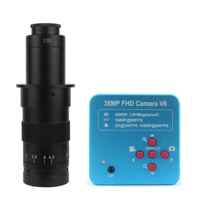 LIUZHENZHEN 38MP 2K HDMI UBS Industry Video Microscope Camera 130X/180X/300X C-Mount Lens 56 LED Light(120x 38mp)
