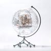 White Earth Globe (Diam. 20 cm/7.9 inches), Desktop Night Light, World Map, Sailboat, Warm White Light view 1