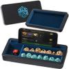 Soar Forge Sanctum Dice Box - Premium Case & Dice Tray for DND - Phone/Pen Slot, Magnetic Lid and Storage for your Sets, Mini's and More - Felt-Lined Vault Holder for D&D and RPG (Blue) view 1