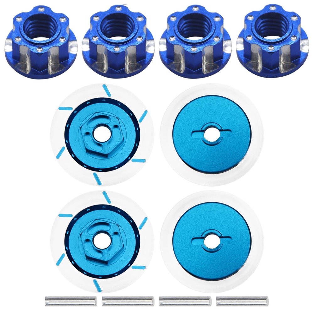 4Pcs Hexagonal Nuts, M4 Aluminum Alloy RC Wheel Hex Nuts & Aluminum Alloy RC 12mm Hex Hub Wheel Rim Brake Disc