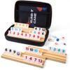ELONGDI Rummy Cube Game Set with 4 Wooden Racks,106 Rummy Tiles and Portable Case,Classic Travel Board Games for Family Adults and Kids view 1
