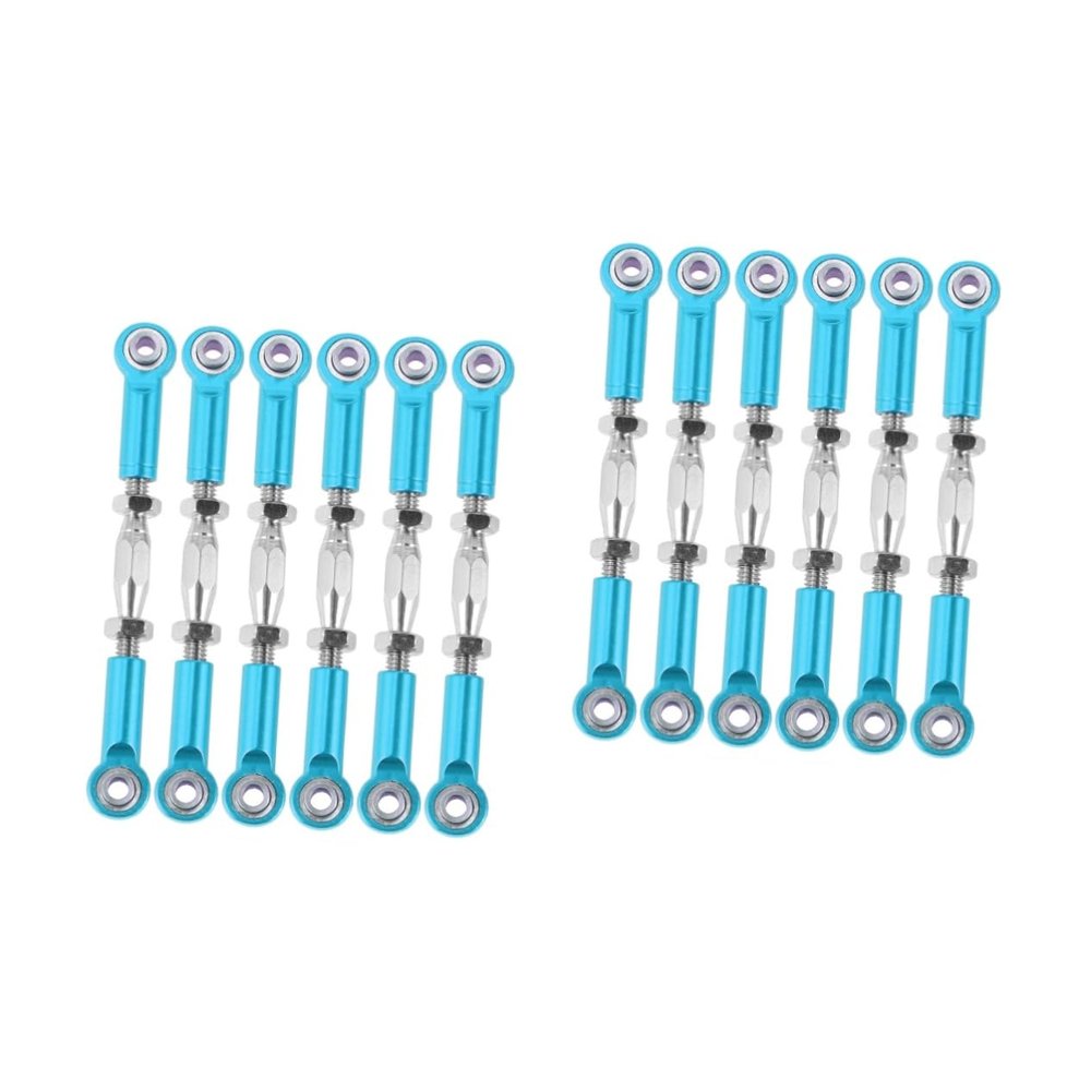 BESTonZON 12pcs Aluminum Turnbuckle Rod Linkage for Rc Trucks Blue Redcat Rc Truck Upgrade Parts