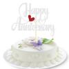 Sotpot 1 Pack Happy Anniversary Cake Topper Silver Glitter Cake Decorations for Wedding Birthday Company Anniversary Party Cake Supplies view 1