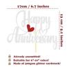 Sotpot 1 Pack Happy Anniversary Cake Topper Silver Glitter Cake Decorations for Wedding Birthday Company Anniversary Party Cake Supplies view 2
