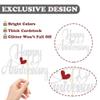Sotpot 1 Pack Happy Anniversary Cake Topper Silver Glitter Cake Decorations for Wedding Birthday Company Anniversary Party Cake Supplies view 3