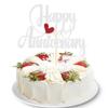 Sotpot 1 Pack Happy Anniversary Cake Topper Silver Glitter Cake Decorations for Wedding Birthday Company Anniversary Party Cake Supplies view 4