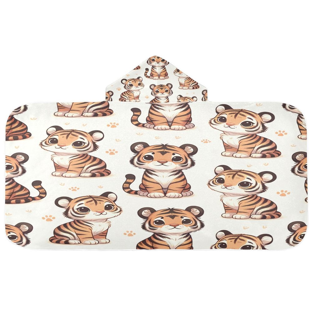 Kigai Cute Tigers Hooded Baby Towel Ultra Soft and Absorbent Hooded Bath Towel for Boy Girl Baby Beach Towel Shower Gift for Newborn Infant Toddler, 50x23.5 Inch