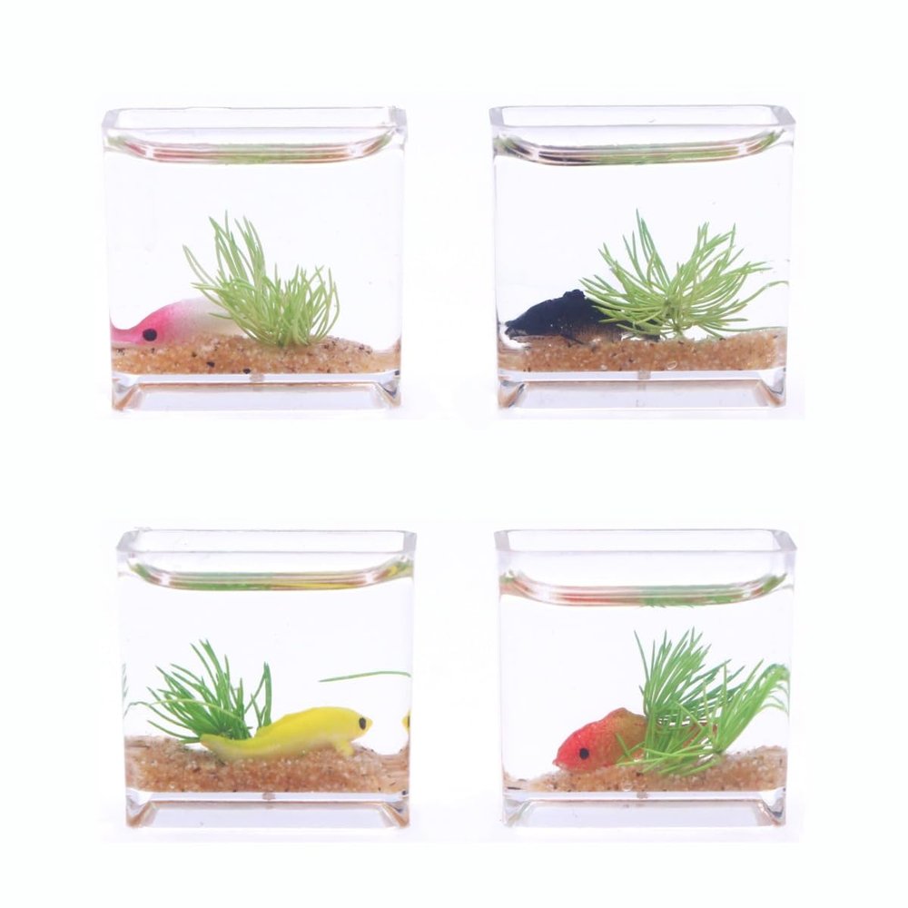 1Pc Transparent Dollhouse Miniature Fish Tank, 1:12 Dollhouse Mini Scene Model Creative Fish Bowl Pretend Home Decoration Gifts,Dollhouse Accessories
