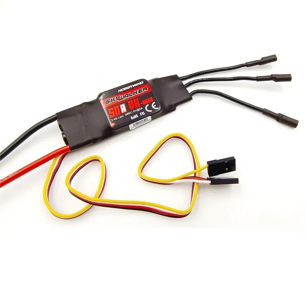 SPARKHOBBY 12A 20A 30A 40A 50A 60A 80A Brushless ESC Speed Controler BEC for Hobbywing Skywalker ESC RC Quadcopter Helicopters Fixed-Wing Drone (1PC Skywalker 50A V2)
