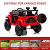 12V Ride On Car for Kids Electric Vehicle Toddlers Battery Powered Truck Car Toy with Remote Control, 4-Wheel Suspension, Battery Display, LED Lights, Music, for Boys Girls, Red view 4