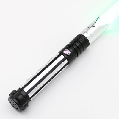 Borlvias Light Saber with 12 RGB Colors 16 Sound Fonts Smooth Swing Motion Control Heavy Dueling Lightsaber for Adults, Kids Halloween Cosplay Party Props (Black)