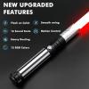 Borlvias Light Saber with 12 RGB Colors 16 Sound Fonts Smooth Swing Motion Control Heavy Dueling Lightsaber for Adults, Kids Halloween Cosplay Party Props (Black) view 2