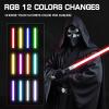 Borlvias Light Saber with 12 RGB Colors 16 Sound Fonts Smooth Swing Motion Control Heavy Dueling Lightsaber for Adults, Kids Halloween Cosplay Party Props (Black) view 3