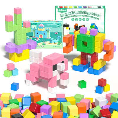 Apluses 99PCS Magnet Toys for Girls Boys, Sensory STEM Magnetic Blocks Building Toys for Kids, Preschool Learning Montessori Toys for 3+ Year Old, Toddler Age 3-5 5-7