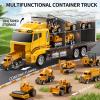 NIPLOOOW Toddler Boys Construction Truck Vehicle Toy Set with Play Mat and Die-Cast Toy Car, Transport Carrier Truck for Kids 3-5, Birthday Gifts Toys for 3-8 Year Old Boys view 4