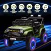 12V Ride On Car for Kids Electric Vehicle Toddlers Battery Powered Truck Car Toy with Remote Control, 4-Wheel Suspension, Battery Display, LED Lights, Music, for Boys Girls, Army Green view 2