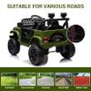 12V Ride On Car for Kids Electric Vehicle Toddlers Battery Powered Truck Car Toy with Remote Control, 4-Wheel Suspension, Battery Display, LED Lights, Music, for Boys Girls, Army Green view 4