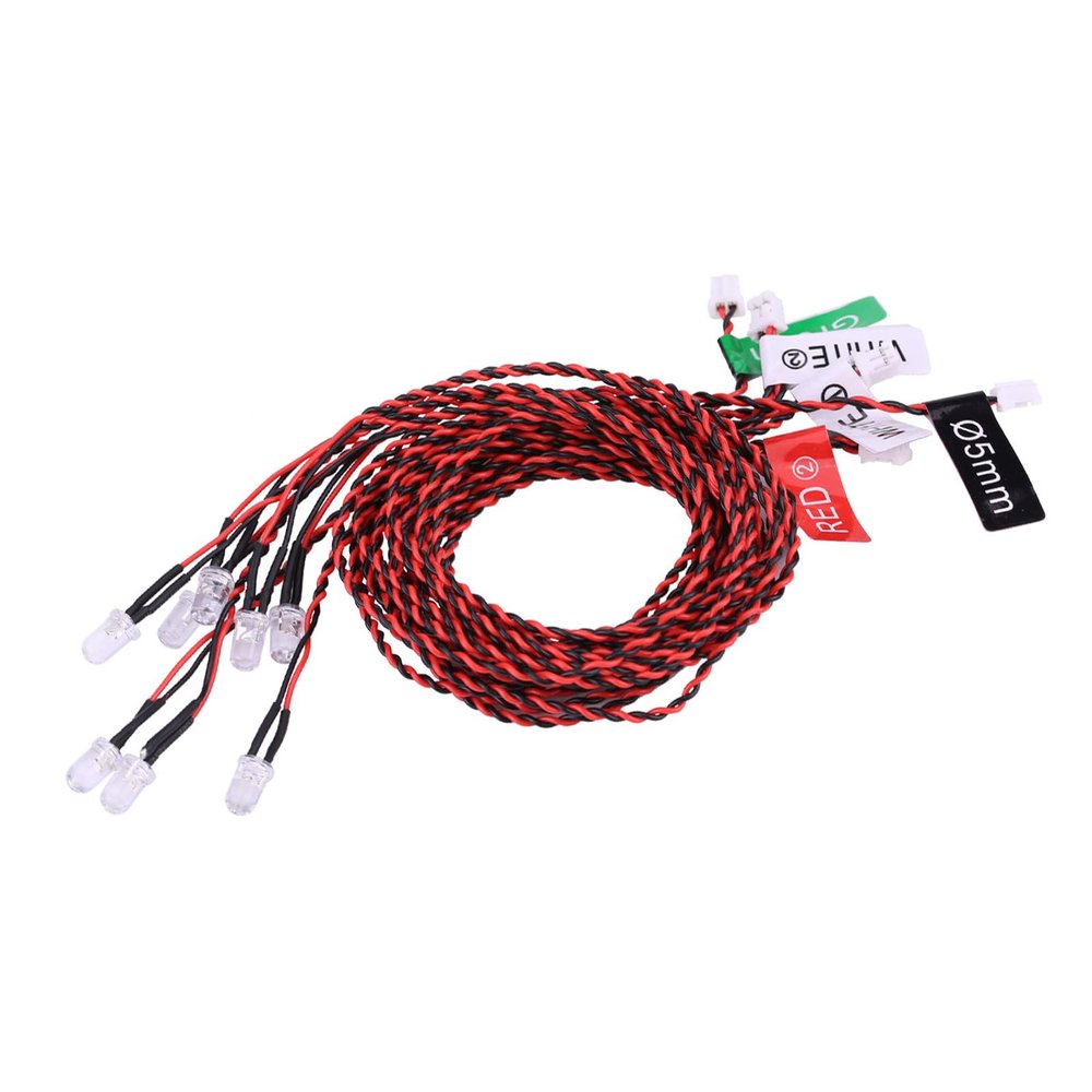 Akozon 8 LED Lighting System Kit, Simulation Flashing Lights for RC Airplane Helicopter, Suitable for FUTABAJRKOSANWA Transmitters, RC Accessory with ManualRemote Control Mode