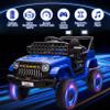 12V Ride On Car for Kids Electric Vehicle Toddlers Battery Powered Truck Car Toy with Remote Control, 4-Wheel Suspension, Battery Display, LED Lights, Music, for Boys Girls, Dark Blue view 2