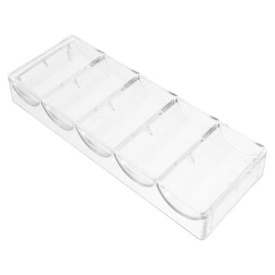 Abaodam Acrylic Poker Chip Tray Clear Plastic Poker Chip Storage Rack Counters Chip Organizer for Poker Night Roulette Games
