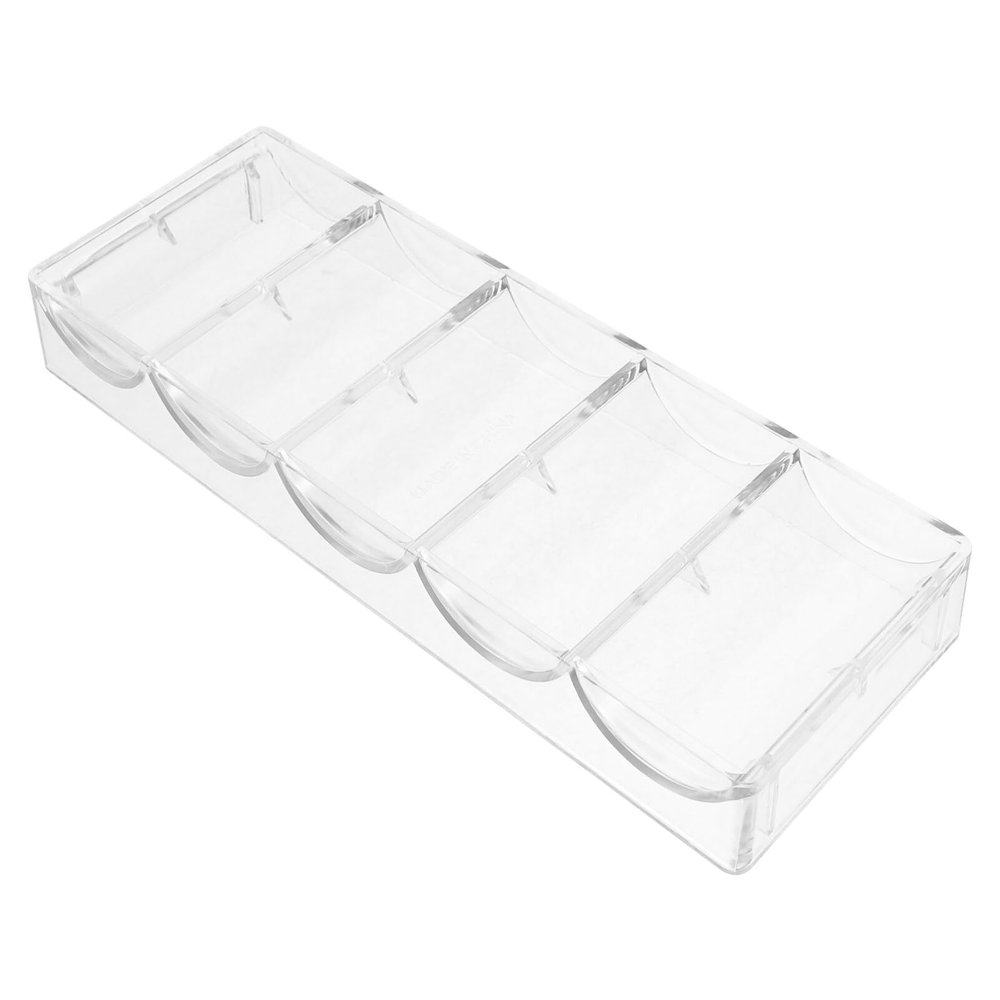 Abaodam Acrylic Poker Chip Tray Clear Plastic Poker Chip Storage Rack Counters Chip Organizer for Poker Night Roulette Games