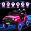 12V Ride On Car for Kids Electric Vehicle Toddlers Battery Powered Truck Car Toy with Remote Control, 4-Wheel Suspension, Battery Display, LED Lights, Music, for Boys Girls, Rose Red view 2