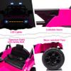 12V Ride On Car for Kids Electric Vehicle Toddlers Battery Powered Truck Car Toy with Remote Control, 4-Wheel Suspension, Battery Display, LED Lights, Music, for Boys Girls, Rose Red view 3