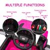 12V Kids Ride On Truck Electric Car Toy for Toddlers with 2.4G Remote Control, Spring Suspension, Battery Display, LED Lights, Music, Battery Powered Ride on Car for Boys Girls(Rose Red) view 4