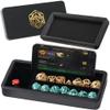 Soar Forge Sanctum Dice Box - Premium Case & Dice Tray for DND - Phone/Pen Slot, Magnetic Lid and Storage for your Sets, Mini's and More - Felt-Lined Vault Holder for D&D and RPG (Gold) view 1