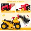 Costzon 2-in-1 Ride on Excavator Bulldozer, 6V Electric Excavator Ride on Toy with 3 Balls & Basketball Hoop, Adjustable Bucket, Ride on Construction Vehicles for Kids, Push Car Gift for Boys Girls view 2