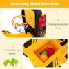 Costzon 2-in-1 Ride on Excavator Bulldozer, 6V Electric Excavator Ride on Toy with 3 Balls & Basketball Hoop, Adjustable Bucket, Ride on Construction Vehicles for Kids, Push Car Gift for Boys Girls view 4