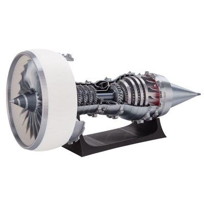 DAOYU Tr900 Turbofan Engine Model, SKYMECHMAN TRENT900 1/15 Scale 3D Printed Functional Engine Model (Electric Light Version), As Shown,silver