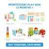 OOOK Montessori Toys for 1 Year Old, 7 in 1 Learning Educational Kit with Sensory Bin,Nesting Box, 3 in 1 Educational Box,Pounding Bench and Baby Stacking Cups view 2