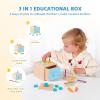 OOOK Montessori Toys for 1 Year Old, 7 in 1 Learning Educational Kit with Sensory Bin,Nesting Box, 3 in 1 Educational Box,Pounding Bench and Baby Stacking Cups view 3
