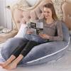 C Shape Pregnancy Pillow, Full Body Maternity Pillow for Sleeping, 53 inch Pregnancy Body Pillows with Detachable Velvet Cover view 4