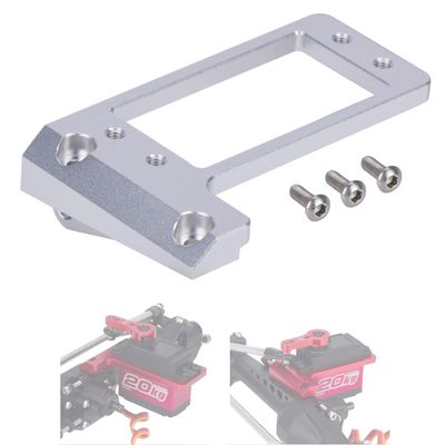 1/10 RC Servo Mount, Aluminum Front Axle BAT Servo Mount Low Center of Gravity for 1/10 RC Crawler Car VP Capra F9 DIY LCG Chassis Upgrade Parts(Silver)