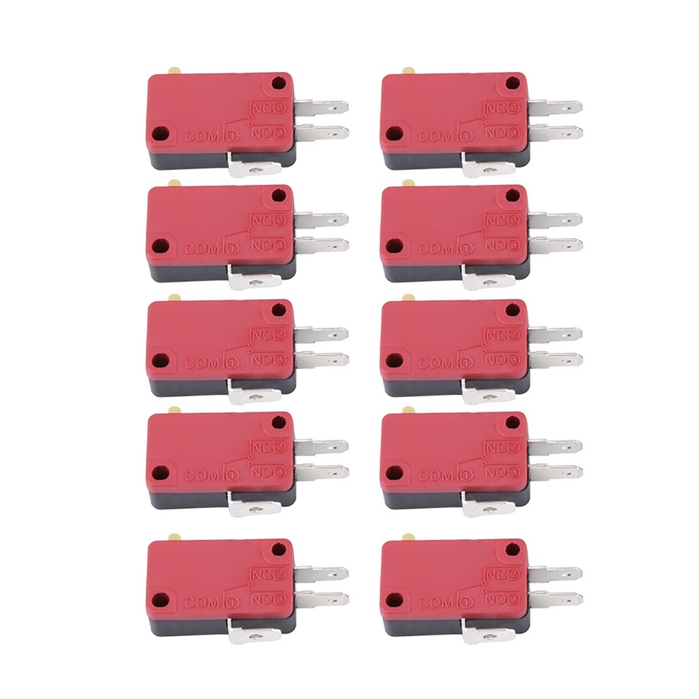 10Pcs Red 3Pins Push Button Gaming, Micro Switch Micro Switch Replacement for Game