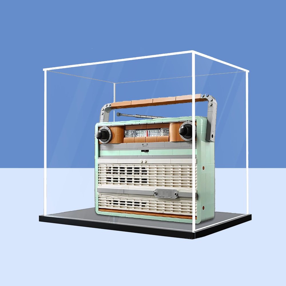 OYTOCU Acrylic Display Case for Le-go 10334 Retro Radio Model - Heavy Duty Protection for Your Collection (Model Not Included) (Option A)