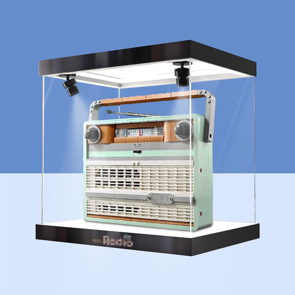 Acrylic Display Case for Le-go 10334 Retro Radio Model - Heavy Duty Protection for Your Collection (Model Not Included) (Option E)