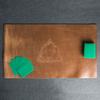 Leather Gaming Playmat 24" x 14" - Personalization Options with Unique Stamp Designs and Snap Closure Band - Ox & Pine Customized Full-Grain Leather (Nut Brown) view 4