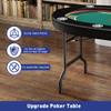 Premium Foldable Poker Table for 8 Player, Portable Texas Blackjack Holdem Table with 8 Stainless Steel Cup Holders, Folding Casino Leisure Card Board Game Table, Green view 2