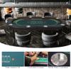 Premium Foldable Poker Table for 8 Player, Portable Texas Blackjack Holdem Table with 8 Stainless Steel Cup Holders, Folding Casino Leisure Card Board Game Table, Green view 3