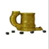 Celtic Skull Dice Tower with Can Cozy & Storage - Dungeons and Dragons Dice Tower - Tabletop RPG Dice Organizer - Dragon Dice Tower for Beer (Silver/Gold) view 1