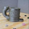 Cthulhu Crest Dice Tower with Can Cozy & Storage - DND Dice Tower - Roleplaying Games Accessories - Tabletop RPG Dice Organizer - Dragon Dice Tower for Beer (Black/White) view 3