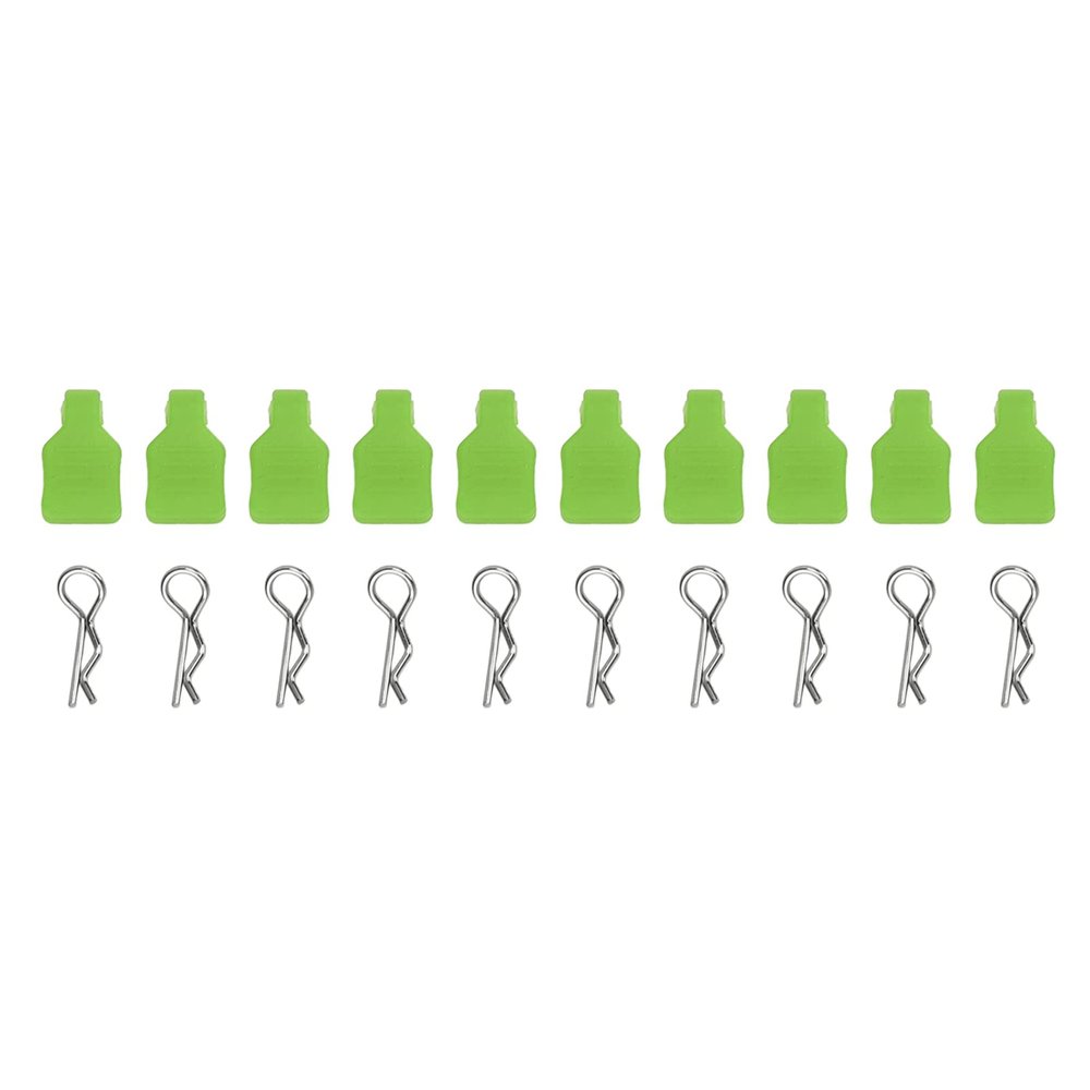 10Pcs RC Body Clips, Stable Reliable Small Compact Protective Replaceable Practical Remote Control Car Accessories for Axial SCX24 AXI90081 AXI00001 AXI00002 Remote Control Car (Green)