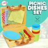 Playkidiz Kids Picnic Basket Toy Dishes, 25 Piece Plastic Tea Party Set - Colored Pretend Play Dishes Playset, Toddlers Kitchen Toys for Boys and Girls, Ages 3+ view 2