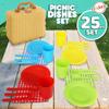 Playkidiz Kids Picnic Basket Toy Dishes, 25 Piece Plastic Tea Party Set - Colored Pretend Play Dishes Playset, Toddlers Kitchen Toys for Boys and Girls, Ages 3+ view 4