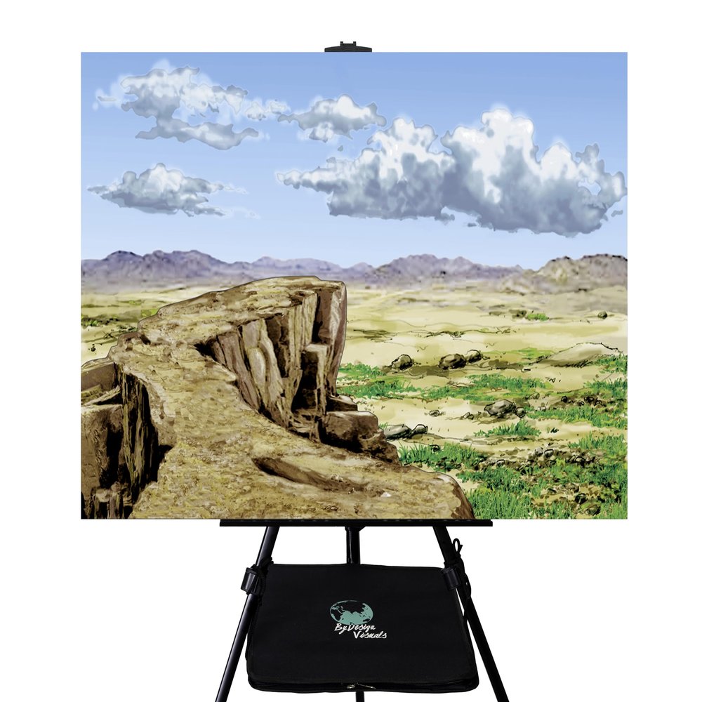 Scenic Background Bundle for Flannelgraph Bible Storytelling 6 Israel-Inspired Background Sets + Foldable Felt Board with Hook & Loop, Easel & Shelf Upgrade Kit by By Design Visuals